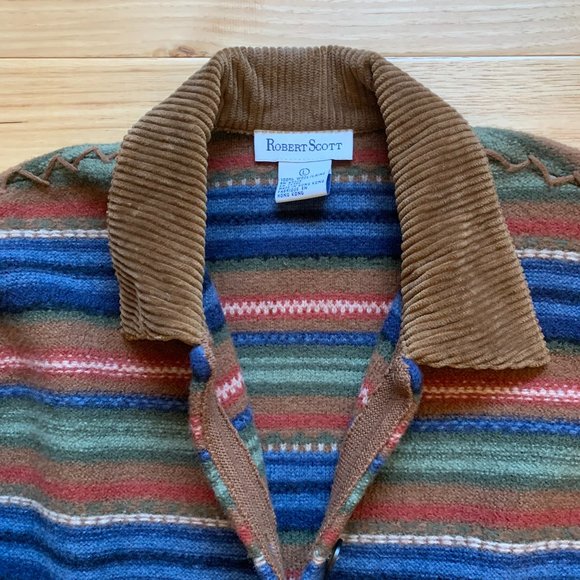 Robert Scott Striped Wool Jacket with Front Pockets, Size Large - Picture 2 of 6